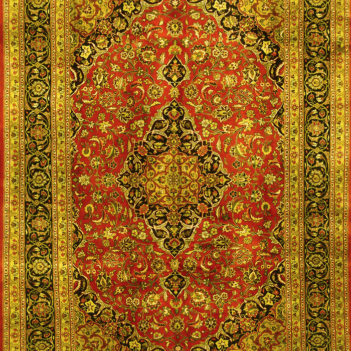 Machine Washable Persian Yellow Traditional Rug, wshtr533yw