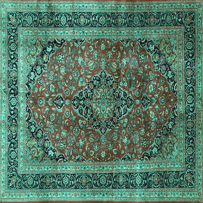 Square Persian Turquoise Traditional Rug, tr533turq