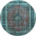 Round Persian Light Blue Traditional Rug, tr533lblu