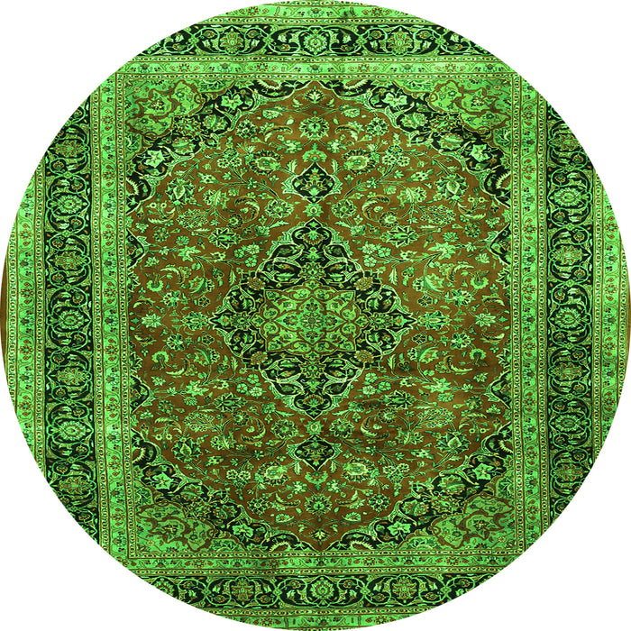 Square Persian Green Traditional Rug, tr533grn