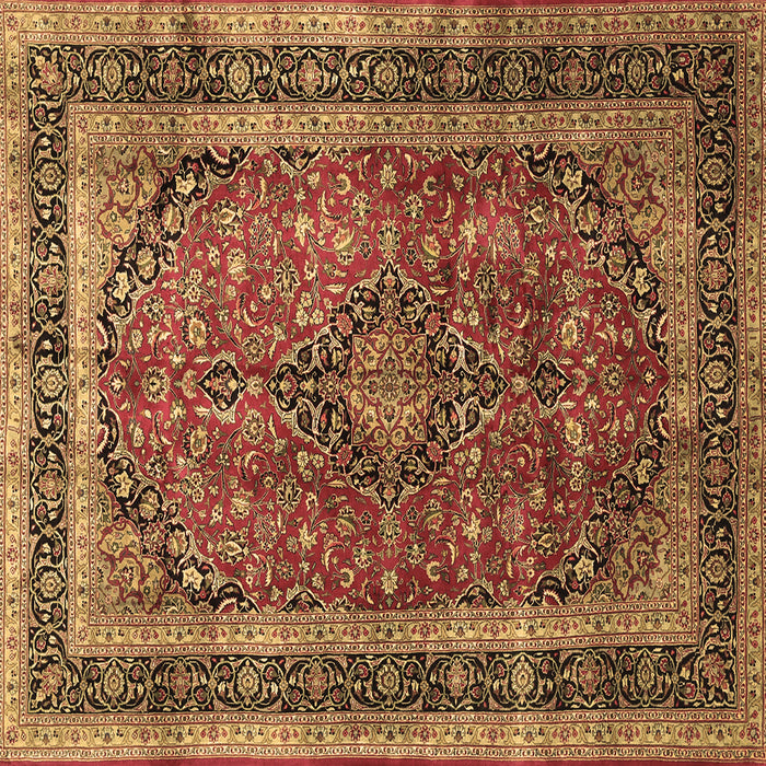 Square Machine Washable Persian Brown Traditional Rug, wshtr533brn