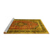 Sideview of Machine Washable Persian Yellow Traditional Rug, wshtr533yw