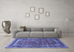 Machine Washable Persian Blue Traditional Rug in a Living Room, wshtr533blu