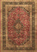 Machine Washable Persian Brown Traditional Rug, wshtr533brn