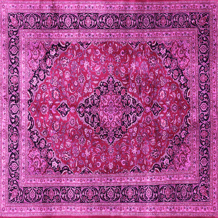 Square Machine Washable Persian Pink Traditional Rug, wshtr533pnk