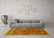 Machine Washable Persian Yellow Traditional Rug in a Living Room, wshtr533yw