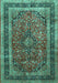 Machine Washable Persian Turquoise Traditional Area Rugs, wshtr533turq