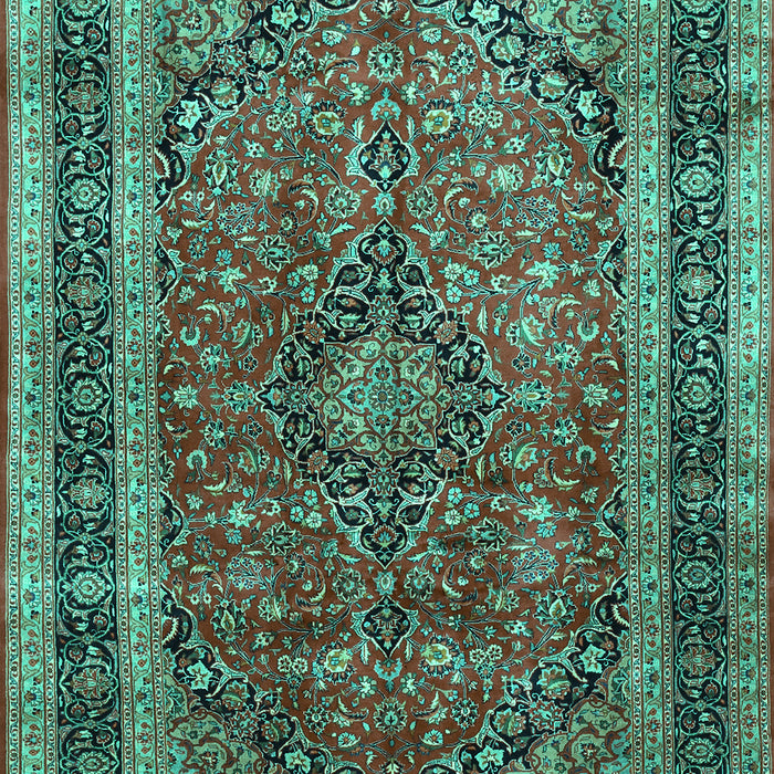 Machine Washable Persian Turquoise Traditional Area Rugs, wshtr533turq