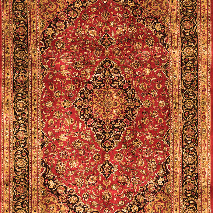 Serging Thickness of Machine Washable Persian Orange Traditional Area Rugs, wshtr533org