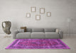 Machine Washable Persian Purple Traditional Area Rugs in a Living Room, wshtr533pur