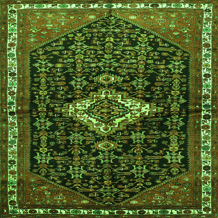 Serging Thickness of Persian Green Traditional Rug, tr534grn