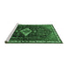 Sideview of Machine Washable Persian Emerald Green Traditional Area Rugs, wshtr534emgrn