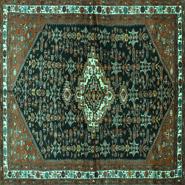 Square Persian Turquoise Traditional Rug, tr534turq
