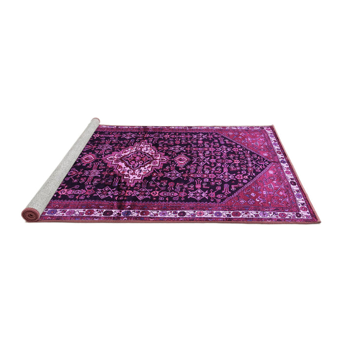Sideview of Machine Washable Persian Purple Traditional Area Rugs, wshtr534pur