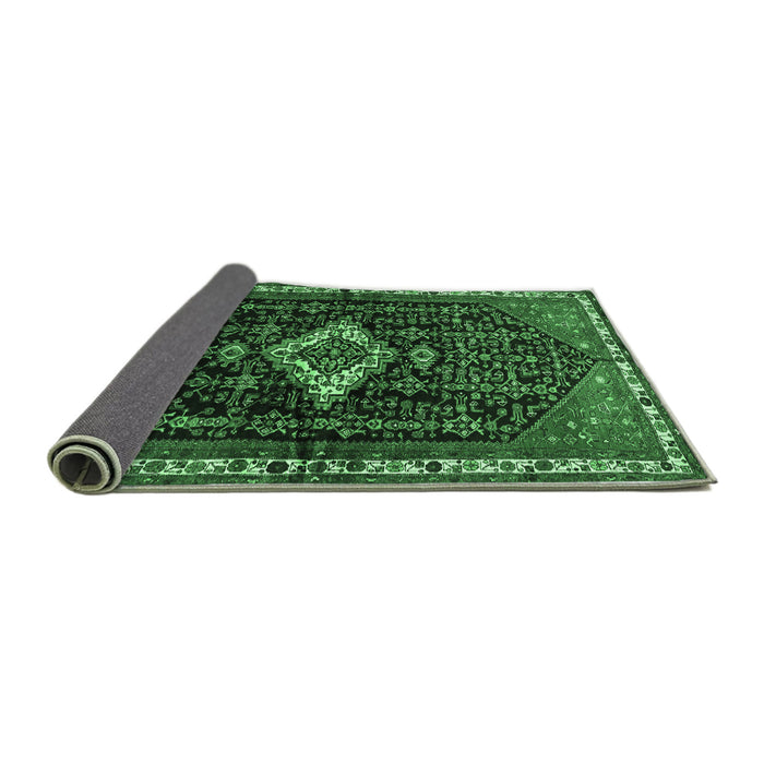 Sideview of Persian Emerald Green Traditional Rug, tr534emgrn