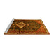 Sideview of Machine Washable Persian Yellow Traditional Rug, wshtr534yw