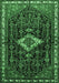 Machine Washable Persian Emerald Green Traditional Area Rugs, wshtr534emgrn