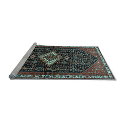 Sideview of Machine Washable Persian Light Blue Traditional Rug, wshtr534lblu