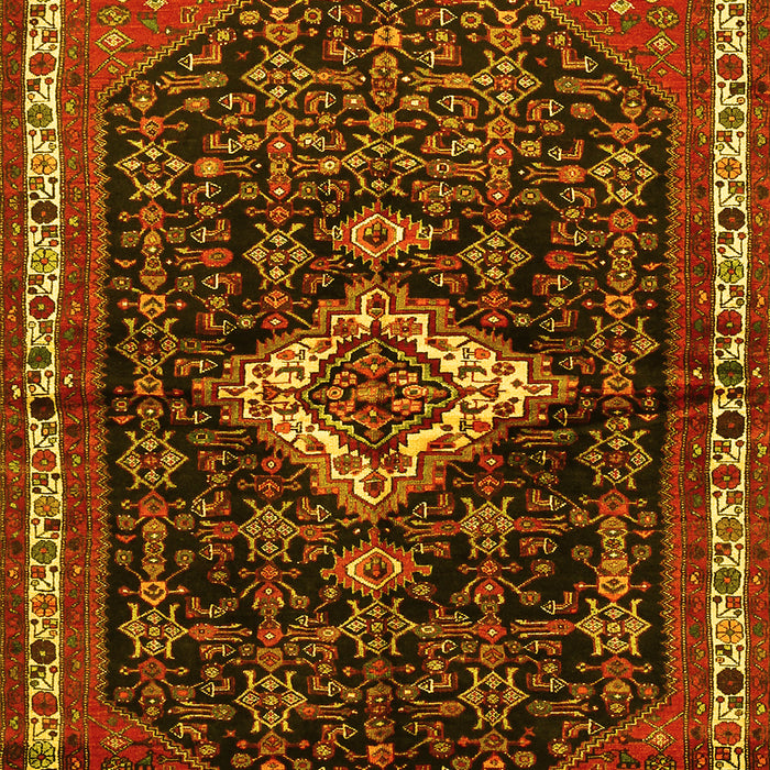 Machine Washable Persian Yellow Traditional Rug, wshtr534yw
