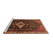 Sideview of Machine Washable Persian Brown Traditional Rug, wshtr534brn