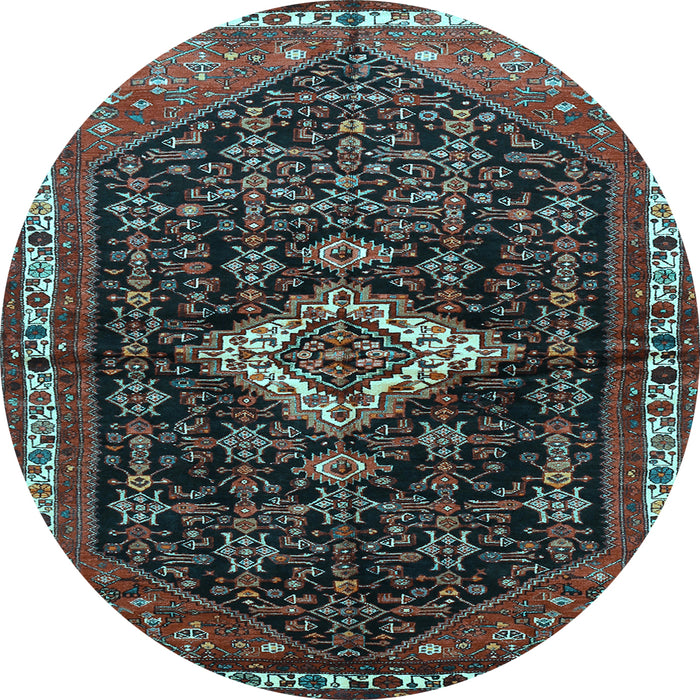 Round Persian Light Blue Traditional Rug, tr534lblu