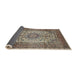 Sideview of Traditional Light French Beige Brown Medallion Rug, tr535