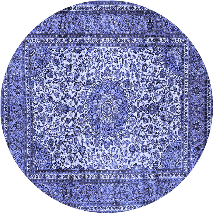 Round Medallion Blue Traditional Rug, tr535blu
