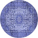 Round Medallion Blue Traditional Rug, tr535blu