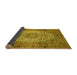 Sideview of Medallion Yellow Traditional Rug, tr535yw