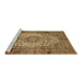 Sideview of Machine Washable Medallion Brown Traditional Rug, wshtr535brn