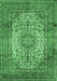 Machine Washable Medallion Emerald Green Traditional Area Rugs, wshtr535emgrn