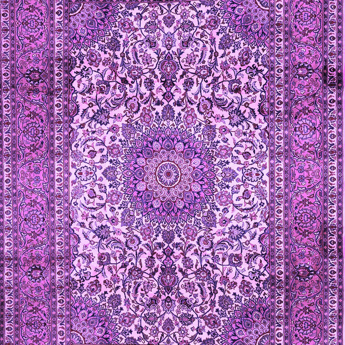 Machine Washable Medallion Purple Traditional Area Rugs, wshtr535pur