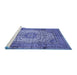 Sideview of Machine Washable Medallion Blue Traditional Rug, wshtr535blu