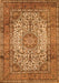 Serging Thickness of Machine Washable Medallion Orange Traditional Area Rugs, wshtr535org