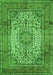 Serging Thickness of Machine Washable Medallion Green Traditional Area Rugs, wshtr535grn