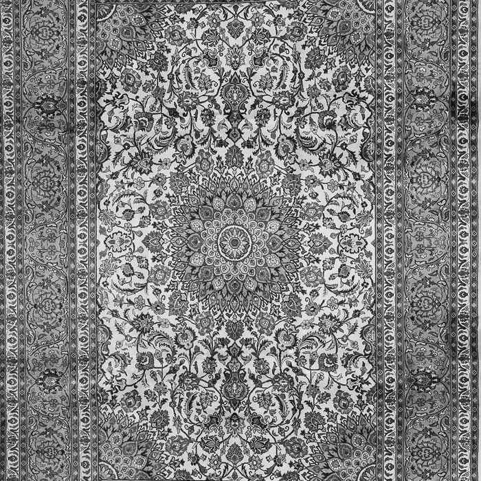 Serging Thickness of Machine Washable Medallion Gray Traditional Rug, wshtr535gry