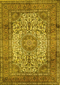 Medallion Yellow Traditional Rug, tr535yw