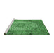 Sideview of Machine Washable Medallion Emerald Green Traditional Area Rugs, wshtr535emgrn