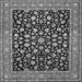 Round Machine Washable Persian Gray Traditional Rug, wshtr536gry