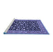 Sideview of Machine Washable Persian Blue Traditional Rug, wshtr536blu