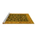 Sideview of Machine Washable Persian Yellow Traditional Rug, wshtr536yw