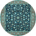 Round Persian Light Blue Traditional Rug, tr536lblu