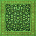 Round Machine Washable Persian Green Traditional Area Rugs, wshtr536grn