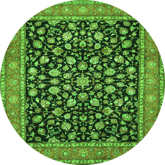 Machine Washable Persian Green Traditional Area Rugs, wshtr536grn