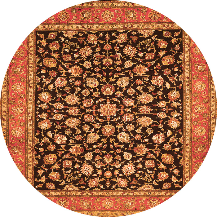 Machine Washable Persian Orange Traditional Area Rugs, wshtr536org