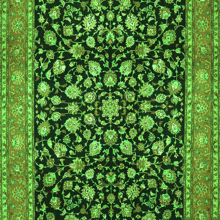 Serging Thickness of Machine Washable Persian Green Traditional Area Rugs, wshtr536grn