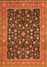 Serging Thickness of Machine Washable Persian Orange Traditional Area Rugs, wshtr536org