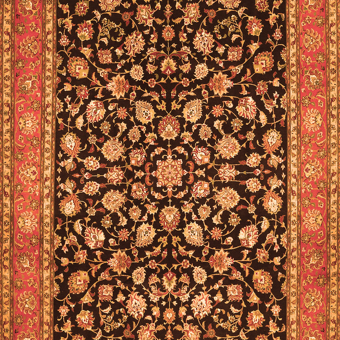Serging Thickness of Machine Washable Persian Orange Traditional Area Rugs, wshtr536org