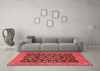 Machine Washable Persian Red Traditional Rug, wshtr536red