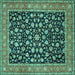 Square Persian Turquoise Traditional Rug, tr536turq